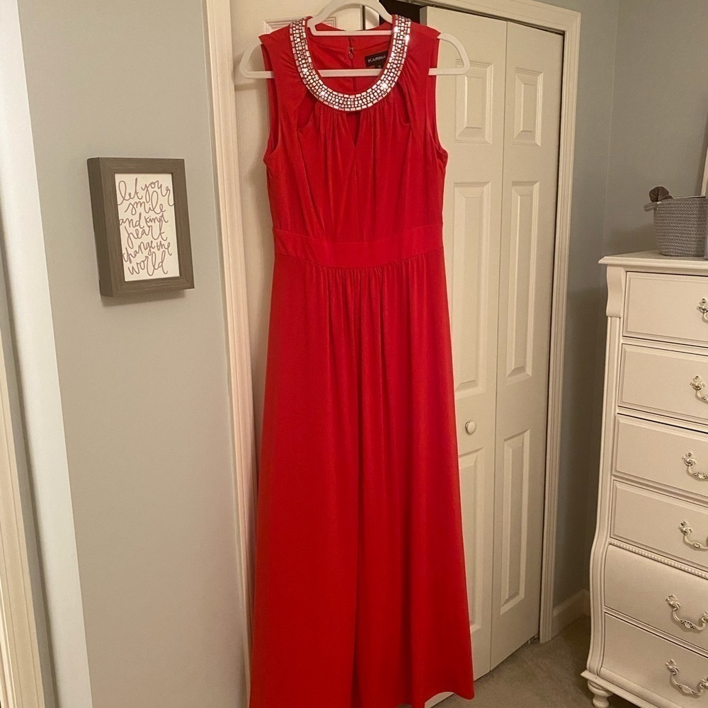 Karina Red Maxi Dress - Picture 1 of 16